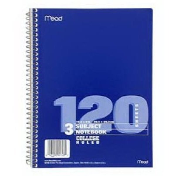 Acco/Mead 120Ct 3Sub Notebook 05748
